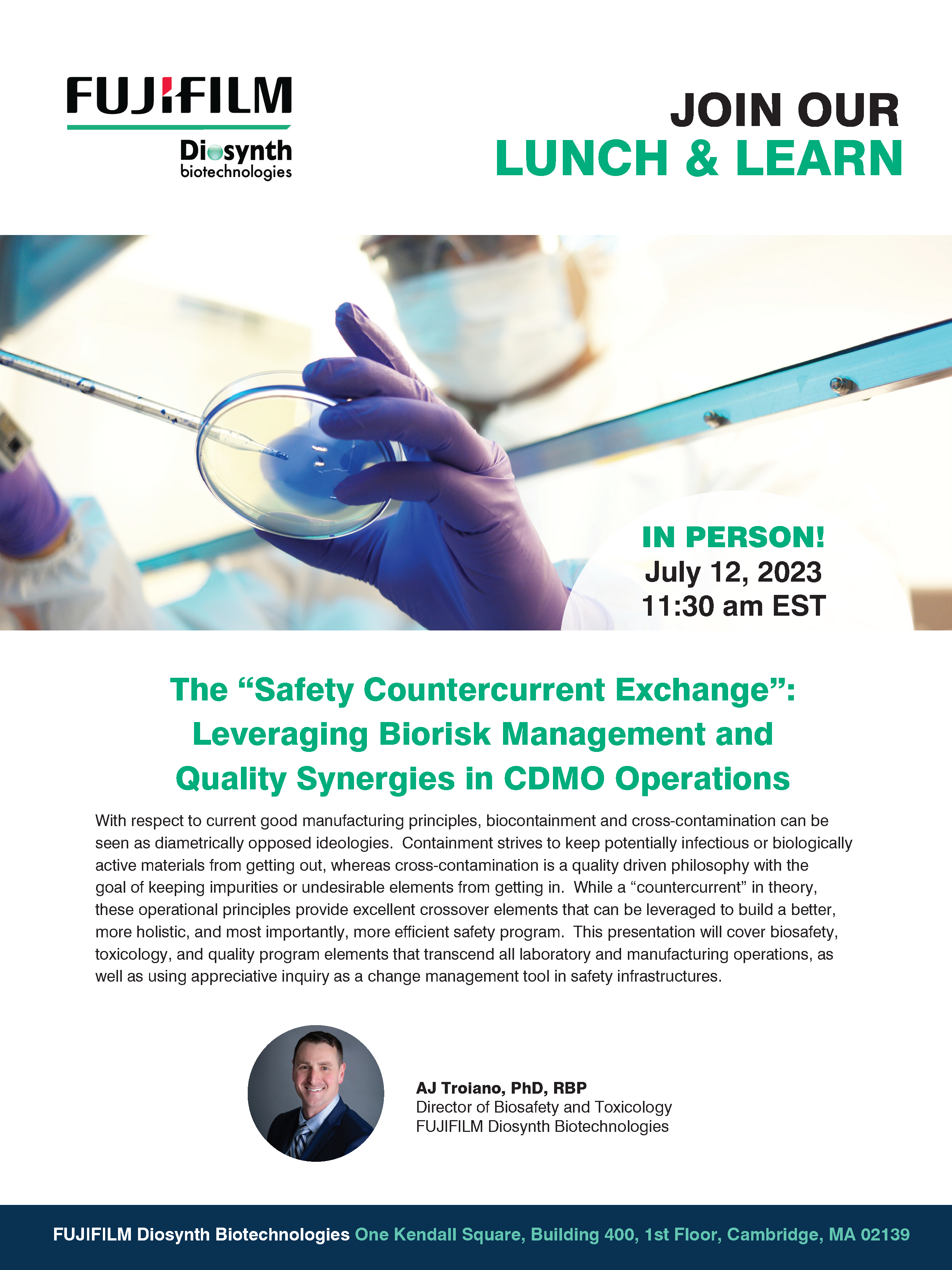 Lunch & Learn July, BioSafety, Toxicology