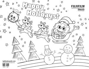 Happy holidays coloring sheet