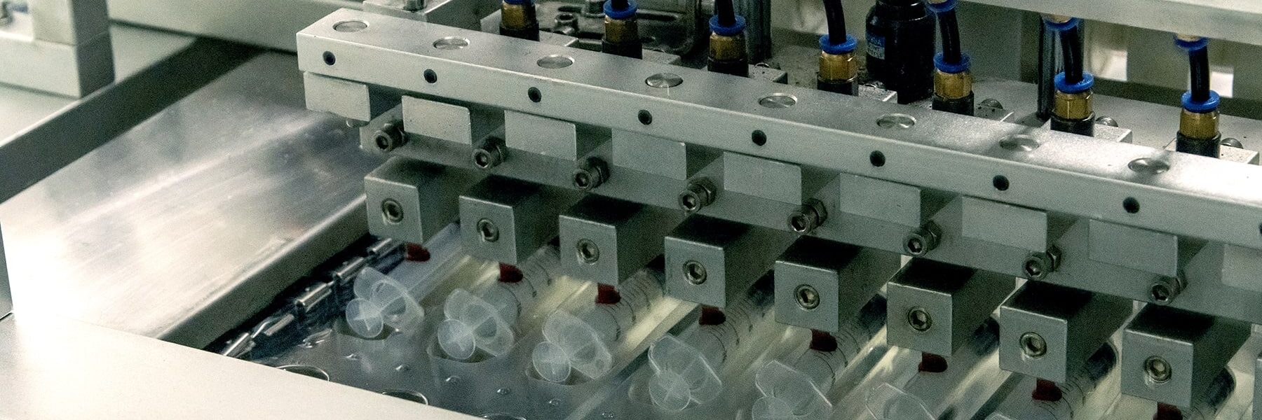 syringes in lab equipment